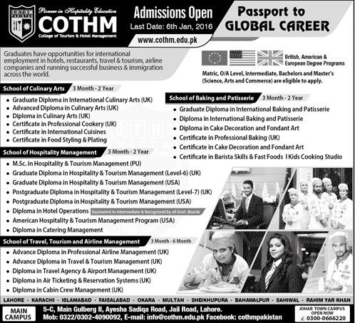 Admission in College of Tourism and Hotel Management