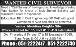 Civil Surveyor Job in Maridian Heights Site 16 Dec 2015