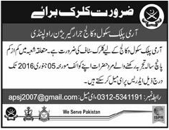Clerk Job in Army Public School