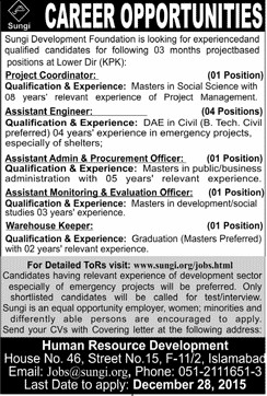 Coordinator and Assistant Jobs in Sungi Development Foundation