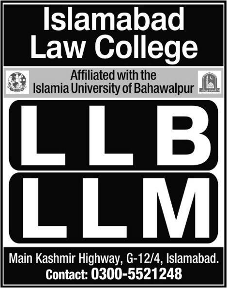 LLB & LLM Admissions in Islamabad Law College