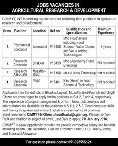 Specialist and Associate Jobs in CIMMYT, INT