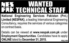 Technical Staff Jobs in National Engineering Services Pakistan Pvt Ltd