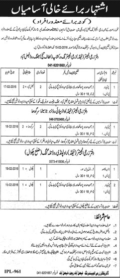 Administrative Staff Jobs in Department of Agriculture Engineering Faisalabad