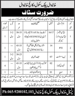 Administrative Staff Jobs in Khanewal Public School College