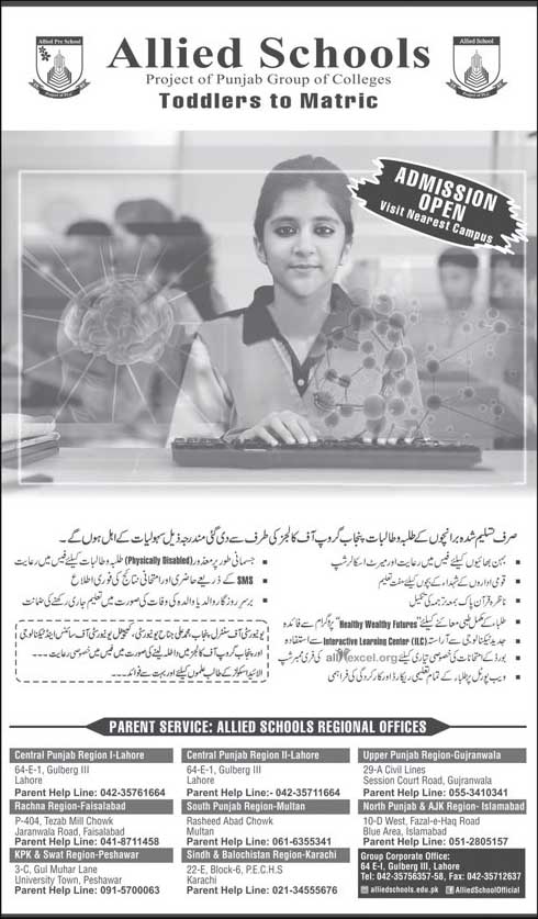 Admission in Allied Schools