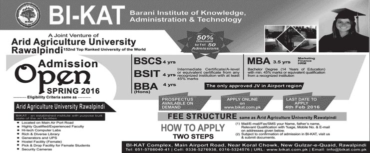 Admissions in Bi-Kat Rawalpindi