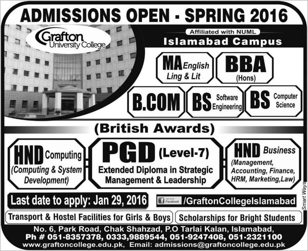 Admissions in Grafton University