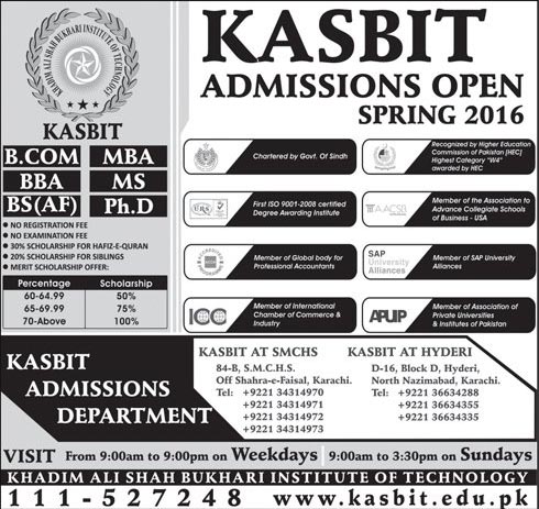 Admissions in KASBIT