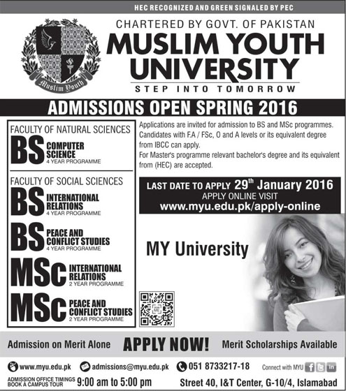 Admissions in Muslim Youth University
