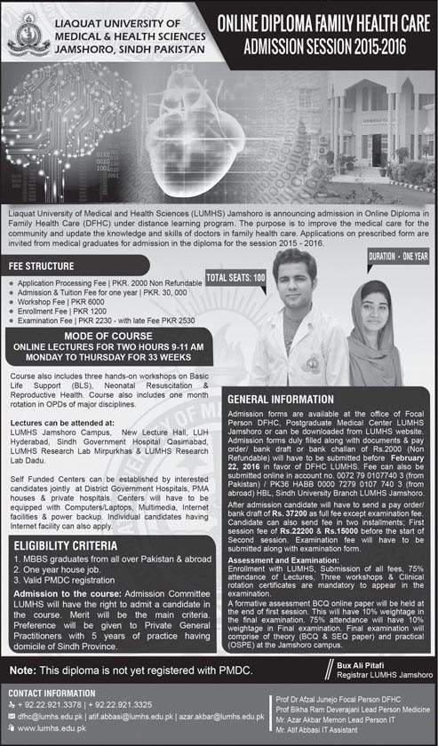 Admissions in Online Diploma Family Health Care