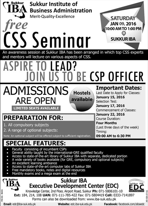 CSS Seminar and Admissions in IBA