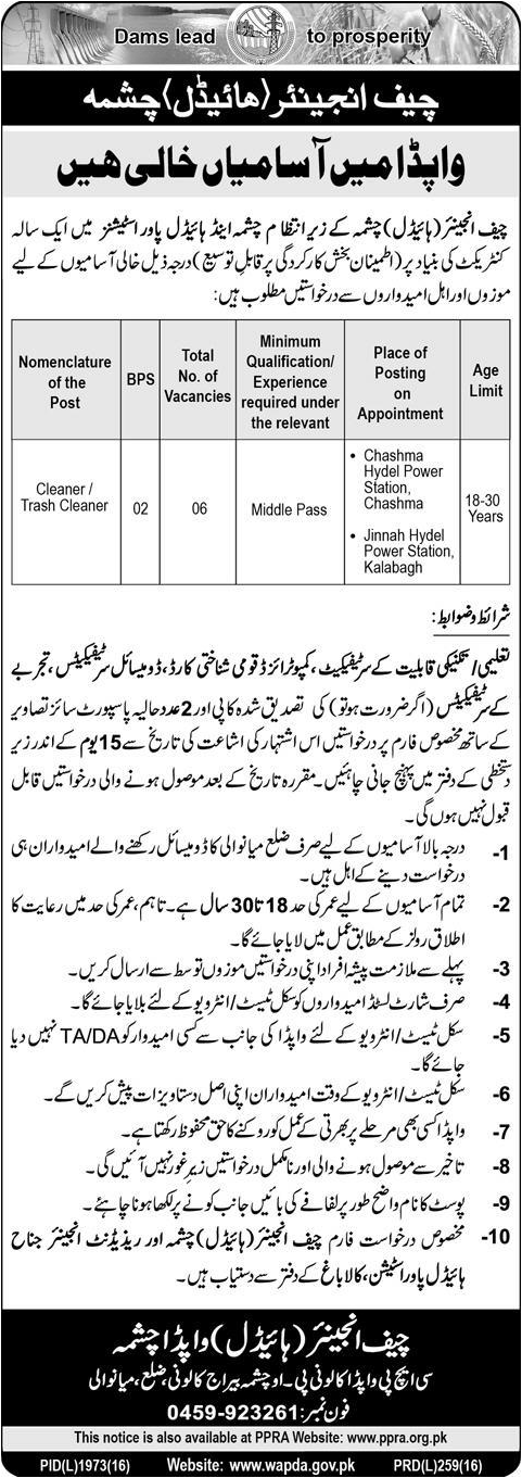 Cleaner Trash Cleaner Jobs in Wapda