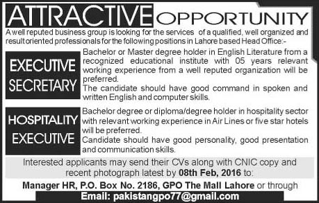 Executive Managers Jobs in Reputed Business Group