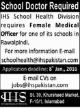 Female Medical Officer JObs in IHS School Health Division