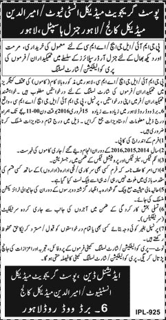 General Order Suppliers Jobs in Post Graduate Medical Institute