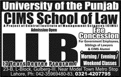 LLB Admission in UNiversity of The Punjab