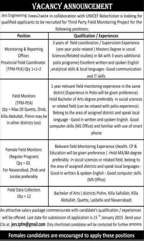 Monitoring Jobs in Jers Engineering Consultants