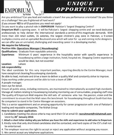 Operations Manager in EMPORIUM