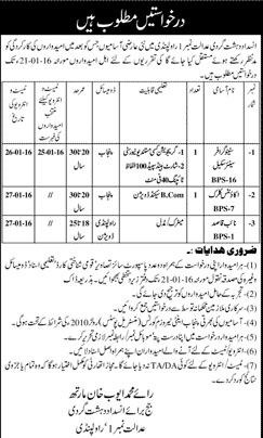 Stenographer, Accounts Clerk and Naib Qasid Job in Anti Terrorism Court Rawalpindi