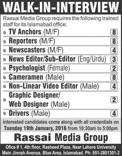Various Jobs in Rassai Media Group