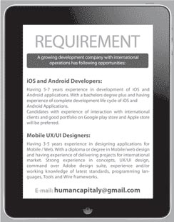 iOS and Android Developers Jobs in Growing Development Company