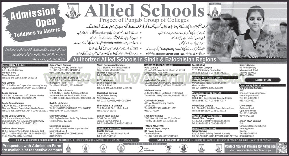 Admissions in Allied School
