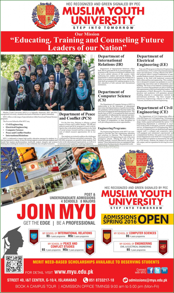 Admissions in Muslim Youth University