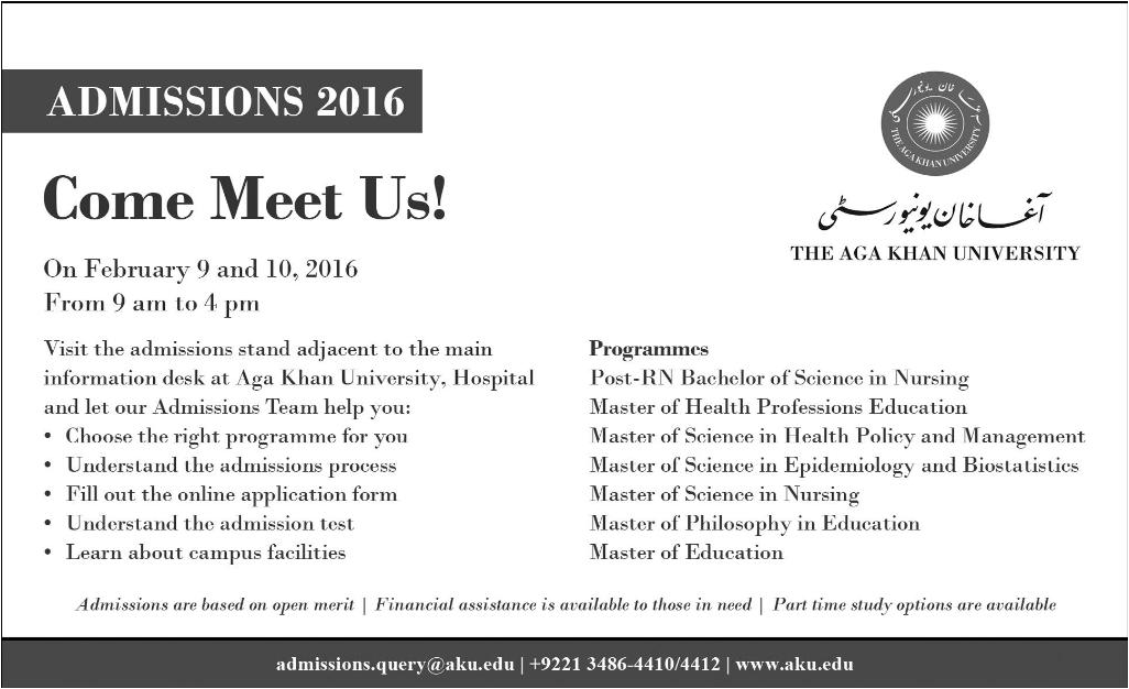 Admissions in The Aga Khan University