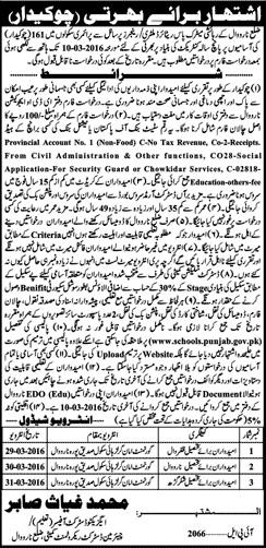 Chowkidar Jobs in government Primary Schools