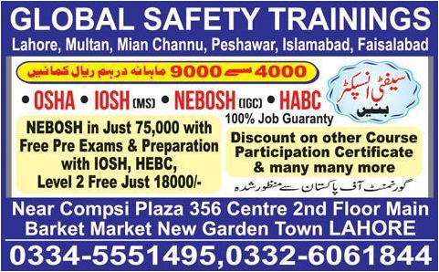 OSA IOSH NEBOSH HABC Short Courses Admissions in Global Safety Trainings