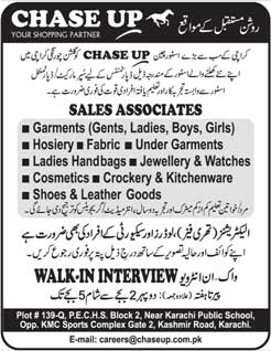 Sales Associates Jobs in Chase Up