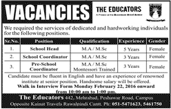 Teachers Staff Jobs in The Educators