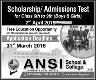 Admissions in Ansi School & College