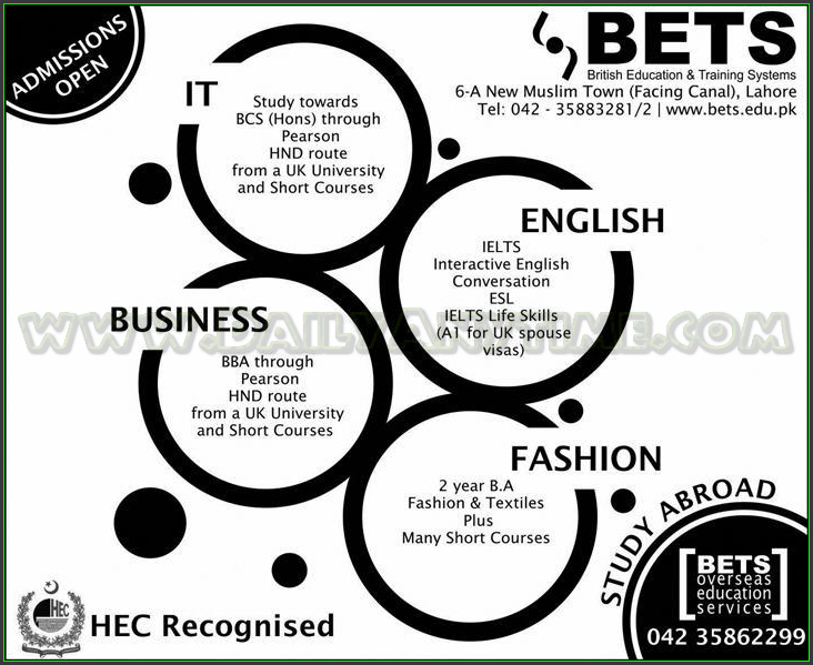 Admissions in BETS