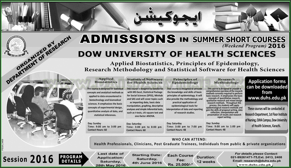 Admissions in Dow University of health Sciences