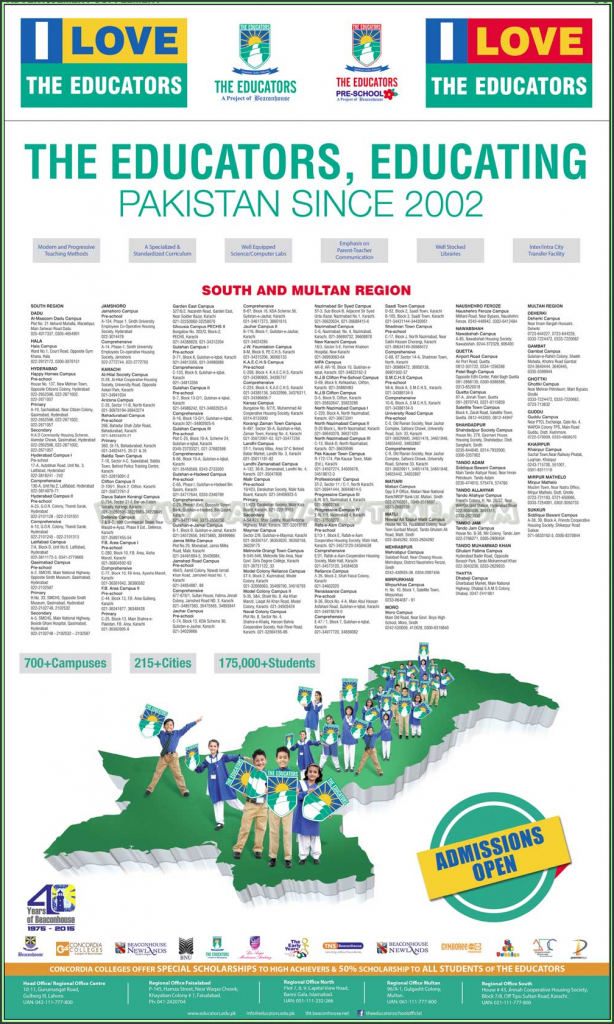 Admissions in The Educators Educating Pakistan