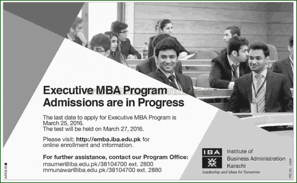 Executive MBA Admissions in IBA Institute of Business Administration
