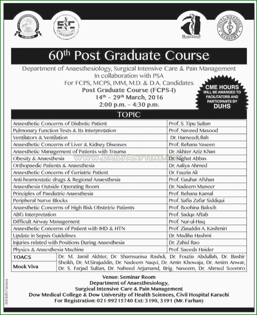 Postgraduate Course in Civil hospital Karachi