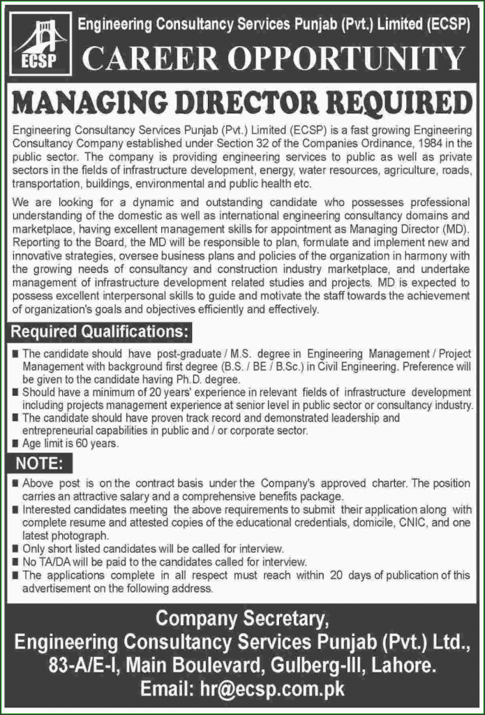 Managing Director Job