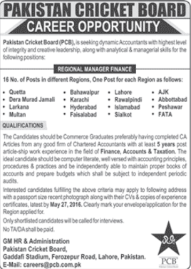Pakistan cricket Board (PCb) Jobs