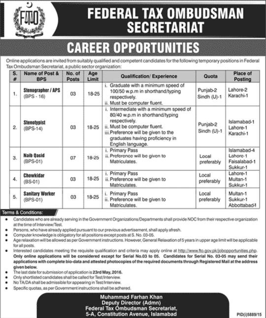 Jobs in Federal Tax Secretariat