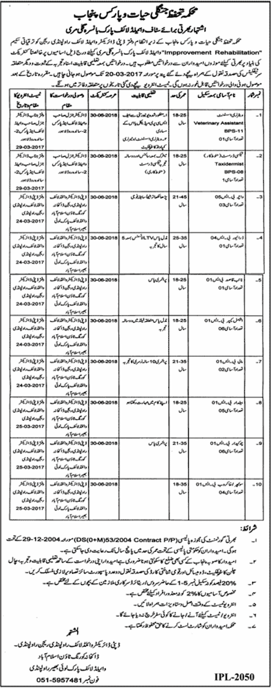 Jobs In Wildlife Protection Department