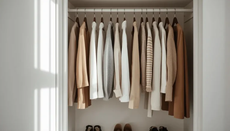 Small wardrobe styled into multiple different coordinated outfits