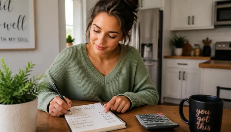Person reviewing a debt payoff plan using the snowball and avalanche methods