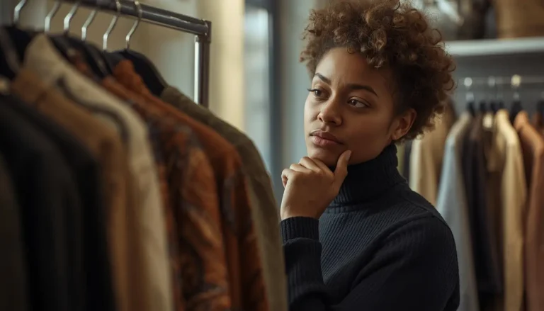 Shopper deciding whether a fashion trend is worth investing in before buying