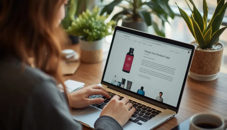 Writer crafting a product description that converts browsers into buyers
