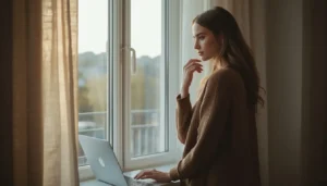 Lady taking a small first step to build confidence even though they do not feel ready