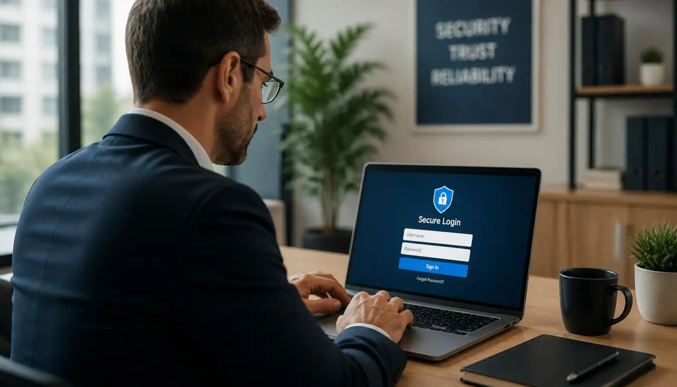 Employee logging into an internal workforce management platform